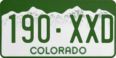 CO license plate 190XXD
