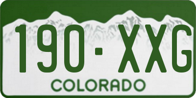 CO license plate 190XXG