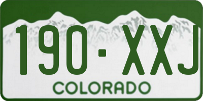CO license plate 190XXJ