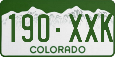 CO license plate 190XXK