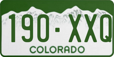 CO license plate 190XXQ