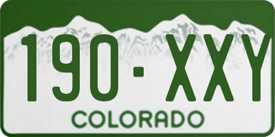 CO license plate 190XXY