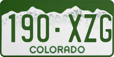CO license plate 190XZG