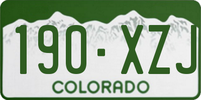 CO license plate 190XZJ