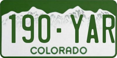 CO license plate 190YAR