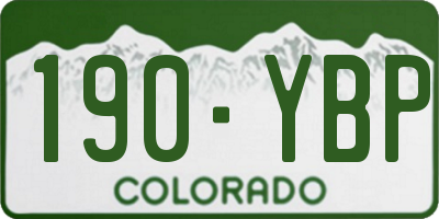 CO license plate 190YBP