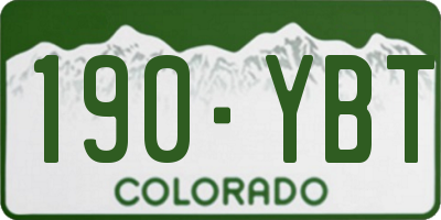 CO license plate 190YBT