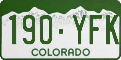 CO license plate 190YFK