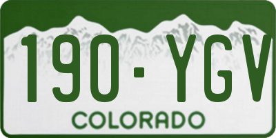 CO license plate 190YGV