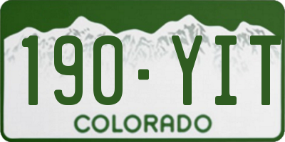 CO license plate 190YIT