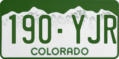 CO license plate 190YJR