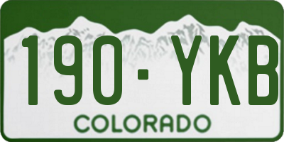 CO license plate 190YKB