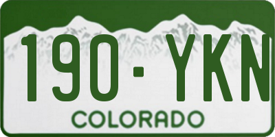 CO license plate 190YKN