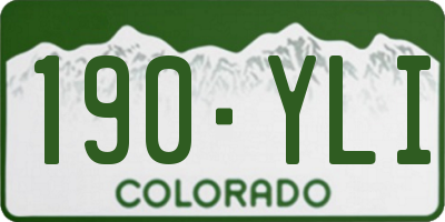 CO license plate 190YLI