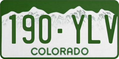 CO license plate 190YLV