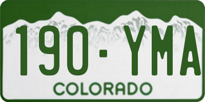 CO license plate 190YMA