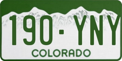 CO license plate 190YNY