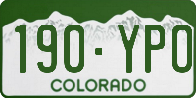 CO license plate 190YPO