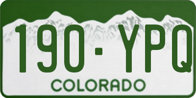CO license plate 190YPQ