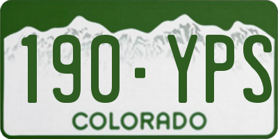 CO license plate 190YPS