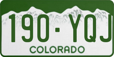 CO license plate 190YQJ