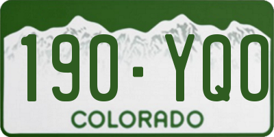 CO license plate 190YQO