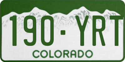 CO license plate 190YRT