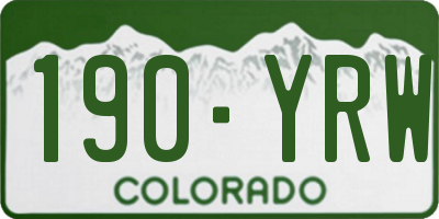 CO license plate 190YRW