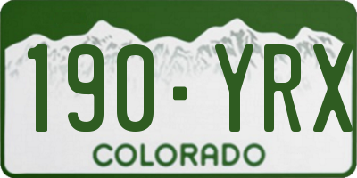 CO license plate 190YRX