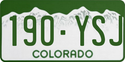 CO license plate 190YSJ