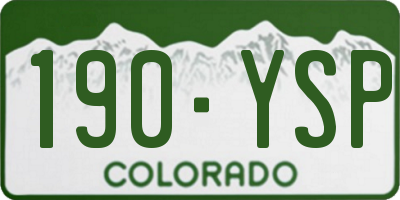 CO license plate 190YSP