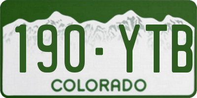 CO license plate 190YTB