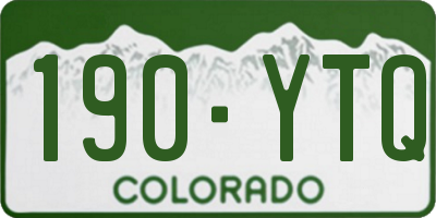 CO license plate 190YTQ