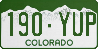 CO license plate 190YUP