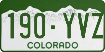 CO license plate 190YVZ