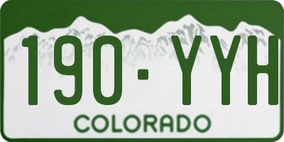 CO license plate 190YYH