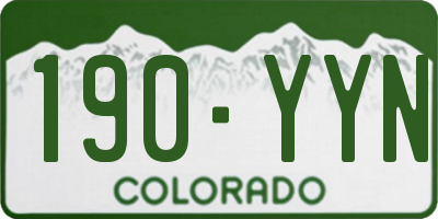 CO license plate 190YYN