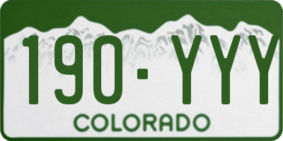 CO license plate 190YYY