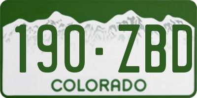 CO license plate 190ZBD