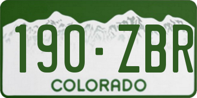 CO license plate 190ZBR