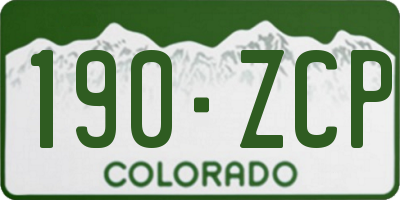 CO license plate 190ZCP