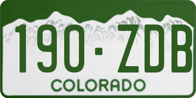 CO license plate 190ZDB
