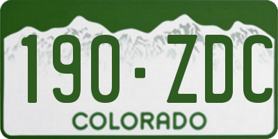 CO license plate 190ZDC