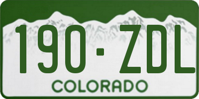 CO license plate 190ZDL