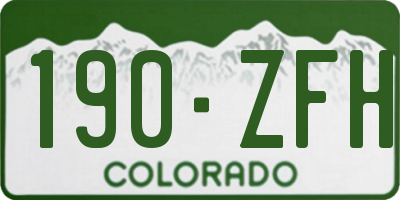 CO license plate 190ZFH