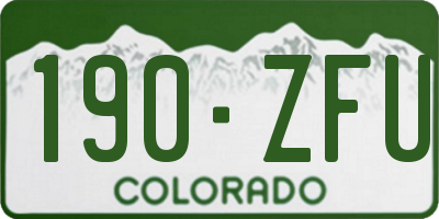 CO license plate 190ZFU