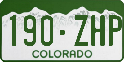 CO license plate 190ZHP