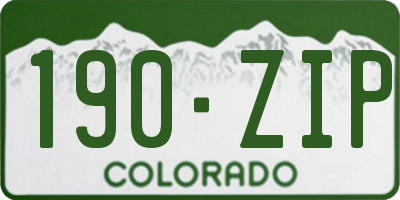 CO license plate 190ZIP