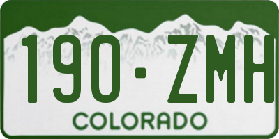 CO license plate 190ZMH