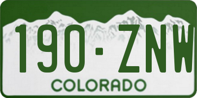 CO license plate 190ZNW